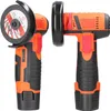 Two cordless angle grinders are shown against a white background. Podgląd zdjęcia produktu