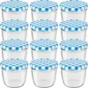 WELLGRO Einmachgläser blau kariert 230ml mit Schraubdeckel Produktbild-Vorschau 1