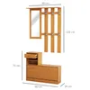 HOMCOM Eingangshalle mit Spiegelgarderobe und Schuhregal, Produktbild-Vorschau 3