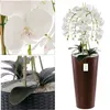 Orchidea artificiale a cascata bouquet bianco in vaso rame Anteprima dell’immagine prodotto 2