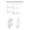 Technical drawing and dimensions of a cabinet pull-out system. Voir les images du produit