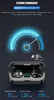 A marketing image for wireless earbuds, showing the charging case and earbuds with a graphic indicating strong endurance. Produktbild-Vorschau