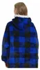 Verk 24558 Oversized tv-hoodie met ruitjesmotief, blauw Productafbeelding-voorbeeld 6
