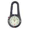 A black carabiner watch with a white face and red accents, set against a white background. Produktbild-Vorschau