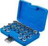 A set of socket wrenches in a blue plastic case. Náhled obrázku produktu