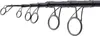 A close-up view of a black fishing rod with multiple guides. Produktbild-Vorschau