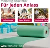 A collage of images showing people celebrating and a roll of green non-woven fabric. Produktbild-Vorschau