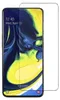 A screen protector is shown placed over a smartphone screen. Produktbild-Vorschau