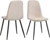 Two beige dining chairs with black metal legs are shown from different angles against a white background. Produktbild-Vorschau