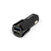A black car charger with two USB ports is shown against a white background. Náhľad obrázku produktu