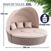 CASARIA® Salon de jardin crème rond 185 cm de diamètre Voir les images du produit 2