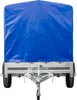 The rear view of a blue tarp-covered trailer on a white background. Podgląd zdjęcia produktu