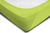A close-up view of a green fitted sheet on a mattress. Produktbild-Vorschau