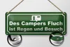 Blechschild Spruch 27x10cm des Campers Fluch ist Regen Produktbild-Vorschau 2