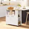 HOMCOM Desserte de cuisine à roulettes avec plan de Voir les images du produit 2