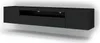 A black, wall-mounted TV cabinet is shown against a white and light gray background. Náhled obrázku produktu