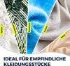 A collage of different fabric textures with German labels, and a text overlay at the bottom. Voir les images du produit