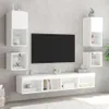 vidaXL Wand-Nachttisch mit LED-Leuchten Weiß Produktbild-Vorschau 4