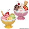2er Set Eisbecher auf Fuß Sunny Rosa Gelb 200ml Ø12,5cm Produktbild-Vorschau 1