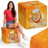 Quadratischer Sitzpouf Aperol Spritz – Bequemer Hocker für Wohnzimmer & Schlafzimmer – Polsterhocker