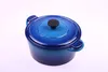 A blue cast iron pot with a black lid knob is shown against a white background. Produktbild-Vorschau