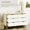 HOMCOM Commode 6 tiroirs commode chambre meuble de Voir les images du produit 4
