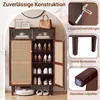 Skříňka na boty COSTWAY z bambusu se 2 ratanovými dvířky a Náhled obrázku produktu 9