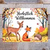 Herbstlich Willkommen Metallschild XL in 21x28 cm mit Produktbild-Vorschau 2
