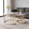 INONEFT Couchtisch 2er Set, Runde Satztische Marmoroptik, Produktbild-Vorschau 1