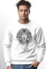 Sweatshirt Herren Aufdruck Löwe Boho Style Atzekenmuster Produktbild-Vorschau 2