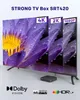 A marketing image showing a TV box with multiple screens displaying different resolutions. Voir les images du produit