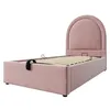 Flieks Lit hydraulique rembourré 90x190cm avec sommier à Voir les images du produit 8
