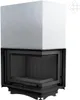 A fireplace insert with a metal shroud on top, shown from a front-diagonal angle against a white background. Anteprima dell’immagine prodotto
