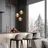 ZMH závěsná lampa jídelní stůl 3 plameny jantarová závěsná Náhled obrázku produktu 2