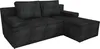BroMARKT Ecksofa mit Schlaffunktion Caspar Schwarz Cord Produktbild-Vorschau 1