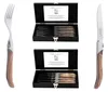 Jeu de six fourchettes pour steak, en bois d'olivier, Voir les images du produit 2