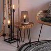 Tischlampe - Braun - Schwarz - Metall - Holz - 15 x 23 cm Produktbild-Vorschau 4
