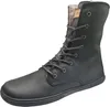 A black lace-up boot with a fur lining, shown against a white background. Anteprima dell’immagine prodotto