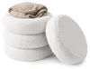 Relaxdays Teddyfell Hocker, gepolstert, HxD: 47 x 42 cm, Produktbild-Vorschau 1