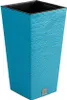 A blue planter pot with a textured surface. Voir les images du produit