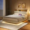 Letto imbottito 140x190 con luce LED USB, letto Anteprima dell’immagine prodotto 1