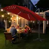Clanmacy Sonnenschirm mit LED Beleuchtung Ampelschirm 300 Produktbild-Vorschau 6