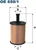 A diagram of an oil filter with dimensions labeled. Podgląd zdjęcia produktu