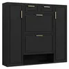 Schuhschrank - 120x24x107 cm, Schwarz - Verstellbare Regale Produktbild-Vorschau 10