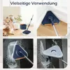 A collage of images showing a mop and bucket set in use and in different settings. Podgląd zdjęcia produktu