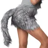 A person wearing a furry wolf costume skirt and tail. Produktbild-Vorschau
