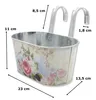 Metall Hängetopf mit 2 Henkeln - 23cm x 11cm Rosen 2 Stück Produktbild-Vorschau 1