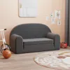 vidaXL Kinder-Schlafsofa 2-Sitzer Anthrazit Weicher Plüsch Produktbild-Vorschau 2
