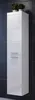 A tall, narrow white cabinet with two small potted plants on top, set against a dark tiled wall. Produktbild-Vorschau