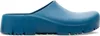 A side view of a blue clog on a white background. Produktbild-Vorschau